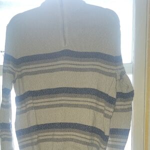 Chaps Men's Zip Up Sweater - Gray and Blue